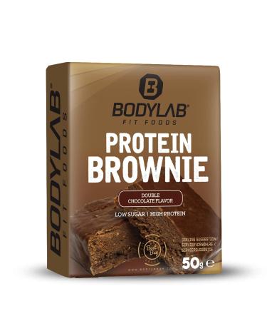 BODYLAB24 Protein Brownie Doppel-Schoko 12x50g | High Protein Snack - 12g Protein per Brownie | Whey & Milk Protein Isolate - Buy Online on GoSupps.com