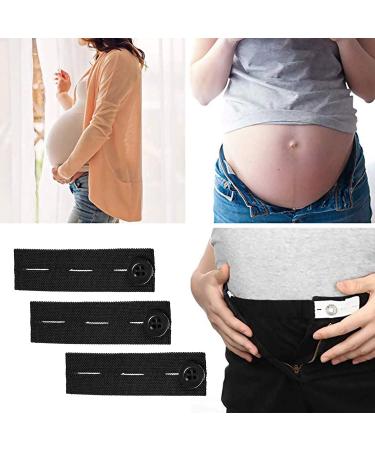 Elastic Waist Extenders 5 PCS - Adjustable Button Extenders for Pants & Jeans | Perfect for Pregnant Women - Black Style 3 - Buy Online on GoSupps.com