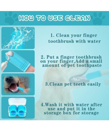 Dog Finger Toothbrush 2 Pack Silicone Dog Toothbrush for Dog Dental Care Upgrade Full-Surrounded Bristles Dog Tooth Brush with Storage Case Easy Dog Teeth Cleaning (Blue) 1 count (Pack of 2) Blue - Buy Online on GoSupps.com