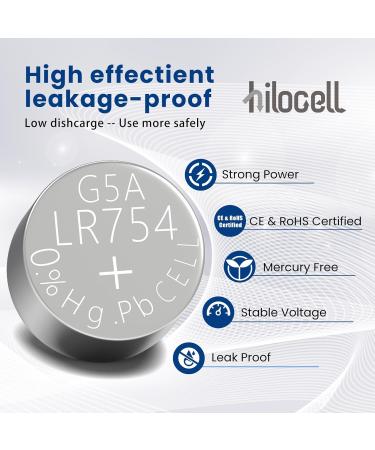 LR754 Button Batteries 10 Pack - Long Lasting AG5 Coin Cell Battery 1.55V Replacement for Clocks Watches Toys & Calculators - Buy Online on GoSupps.com