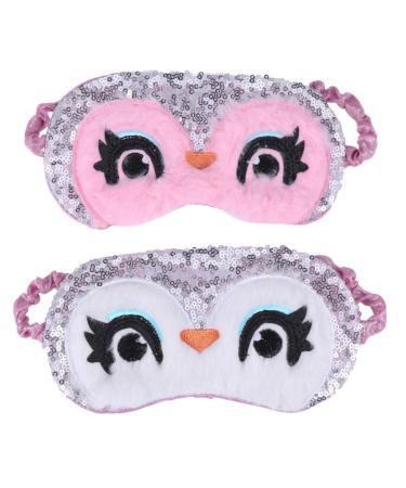 Lurrose Lurrose Soft Plush Owl Sleeping Mask Paillette Eye Mask Cover Blindfold Cute Eyeshade Ice Compress Hot Compress