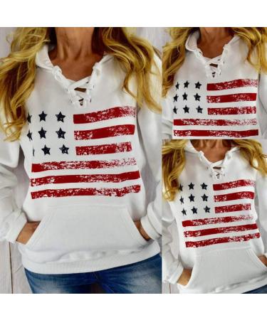 Women's White Hoodie Sweatshirt - Long Sleeve Drawstring Pullover Top - Buy Online on GoSupps.com