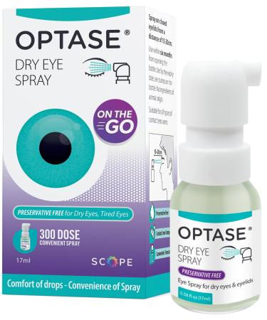 Optase Dry Eye Spray A Preservative and Phosphate Free Dry Eye Spray for Itchy Irritated Eyes and Eyelids - 300 Doses - 17ml