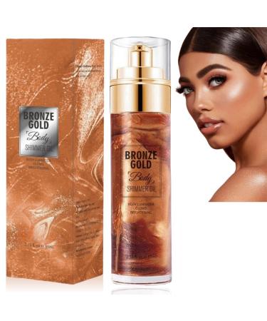 Shimmer Body Oil Body Luminizer Liquid Highlighter Bronzing Drops Smooth Liquid Spray Summer Body Illuminator Liquid Bronzer Body Shimmer Oil Body Glow Highlighter Liquid Body Highlighter Face Glow
