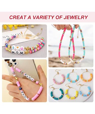 QUEFE 4800pcs Clay Beads for Bracelet Making Kit - 48 Colors Polymer Clay Beads for Jewelry Making - Heishi Beads for Girls 8-12 - Preppy Gift Pack - Buy Online on GoSupps.com