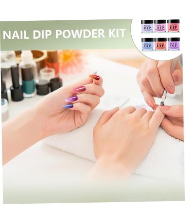Poudre de trempage 6 pi ces poudre de trempage d'ongles acrylique 6 couleurs aucune lampe UV/LED requise kit bricolage longue dur e s chage rapide pour les d butants Kit manucure bricolage - Buy Online on GoSupps.com