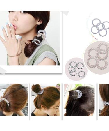 Buy Tangger 15pcs Spiral Hair Ties - Elastic Telephone Cable Ponytail Holders for Women - Buy Online on GoSupps.com