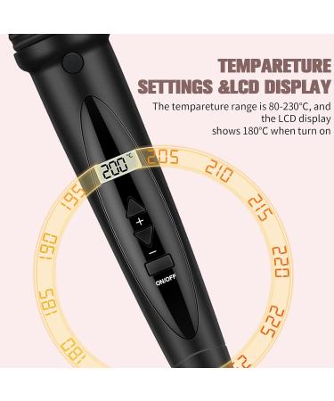 5 in 1 Upgraded Curling Wand with Interchangeable Barrels for Long/Short Hair - LCD Display, Ceramic Coating, Adjustable Temperature - Curling Tongs Iron Set - Buy Online on GoSupps.com