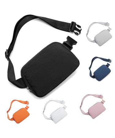 HVJCEZ Belt Bag for Women Men, Fashion Crossbody Fanny Packs Waterproof Mini Waist Bag Bum Bag with Adjustable Strap for Running, Hiking, Walking and Travel Black