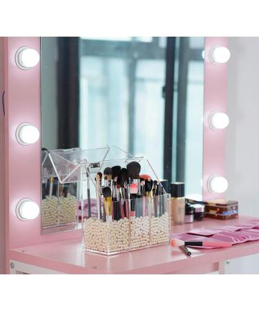 FOOCORDDY Clear Acrylic Makeup Brush Holder with Lid - Large Capacity Cosmetic Storage Organizer for Vanity - Buy Online on GoSupps.com
