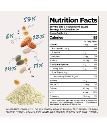 Complement Organic Vegan Protein Powder Bundle Unflavored & Chocolate (30 Servings Each) | Low Carb Low Calorie Sugar Free Soy Free Non-GMO Gluten Free | 15g Plant-Based Protein Per Serving - Buy Online on GoSupps.com