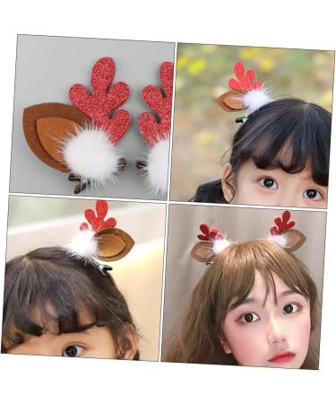 minkissy 4 Pairs Christmas Antler Hair Reindeer Hair Clips Reindeer Cosplay Costume Reindeer Barrette Hair Clips for Girls Party Headdress Antlers Headband Flocked Plastic Woman - Buy Online on GoSupps.com