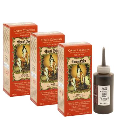 Henne Color Colouring Cream 90ml Copper (Pack of 3)