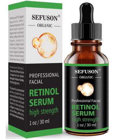 Retinol Serum High Strength Anti-aging Serum with Hyaluronic Acid & Vitamin E Face Serum for Wrinkles Pigmentation Fine Lines & Sensitive Skin