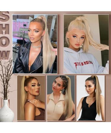 Premium Clip-In Ponytail Extensions | Natural Blonde Hairpiece | 24-Inch Wrap Around M27/613 - Buy Online on GoSupps.com