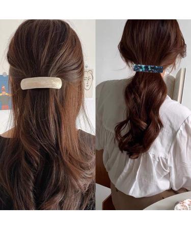 6 Pack Large Hair Barrettes for Women - Tortoise Design - Retro French Style Clips for Thick & Thin Hair - Buy Online on GoSupps.com