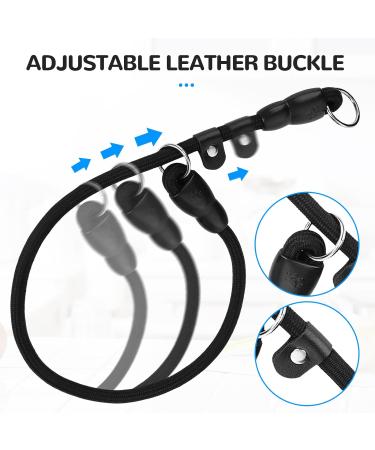 Adjustable Slip Collar Dog Training Choke Collar in Black - Suitable for Small, Medium, Large Dogs | Round Climbing Rope Material for No Pull Walking - Buy Online on GoSupps.com