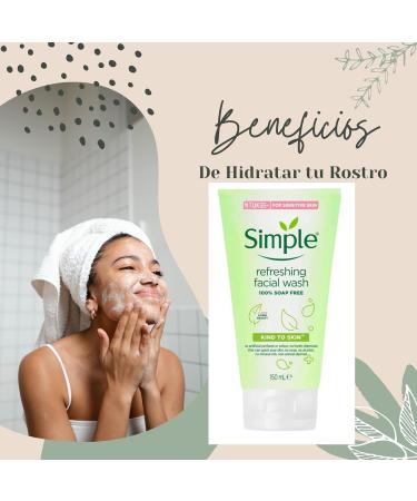 Simple Kind to Skin Refreshing Facial Wash Gel 150ml - Pack of 2 - Gentle Face Cleanser - Buy Online on GoSupps.com