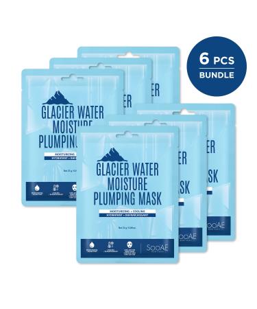 Soo AE Glacier Water Moisture Plumping Mask | Pack of 6 | Hydrating Korean Skincare | Moisturizing Cooling Facial Masks - Buy Online on GoSupps.com