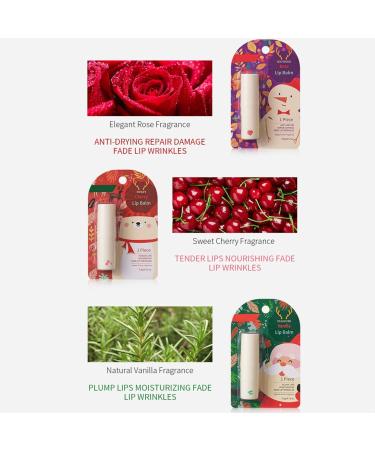 Christmas Gift Set for Her & Him - 3 Piece Scented Lip Balm Moisturizing for Dry Lips Holiday 3-Pack Multicolor One Size One Size Multicolor - Buy Online on GoSupps.com