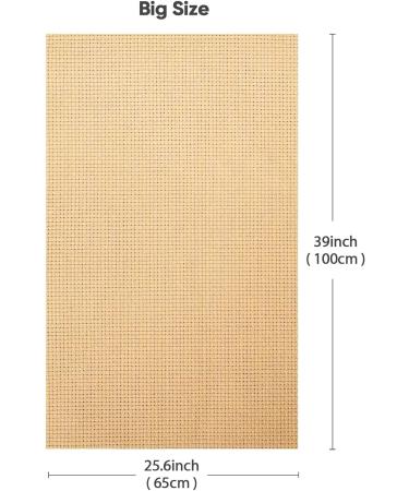 Caydo 39x25.6 Inch Aida Cloth 14 Count Cross Stitch Fabric for Handmade Crafts - Khaki - Buy Online on GoSupps.com