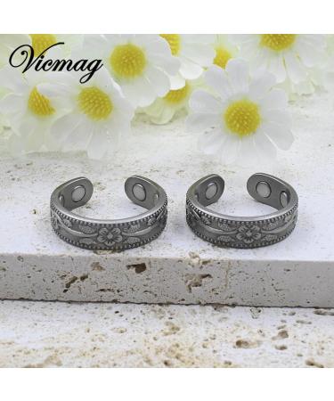 Vicmag 2PCS Magnetic Copper Rings for Women - 99.99% Solid Pure Copper - Adjustable - Gift Box Included (Grey Plum) - Buy Online on GoSupps.com