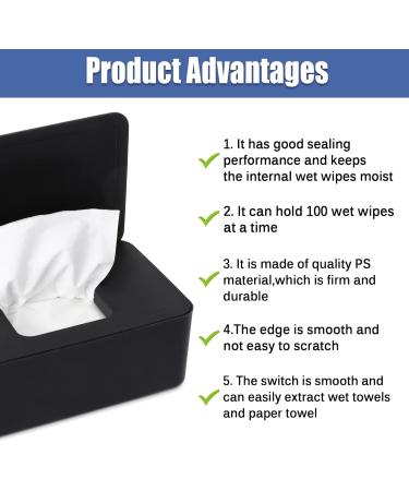 Premium Black Wet Wipes Box | On-the-Go Baby Wet Wipe Storage | Damp Toilet Paper & Napkin Holder for Home & Office - Buy Online on GoSupps.com