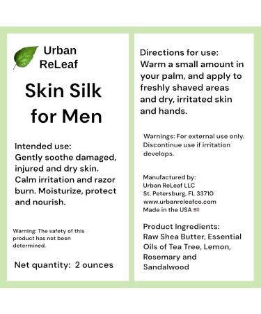 Urban ReLeaf Skin Silk for Men - Natural Moisturizer for Dry Skin & Irritated Hands | Vegan Gift for Dads & Men - Buy Online on GoSupps.com