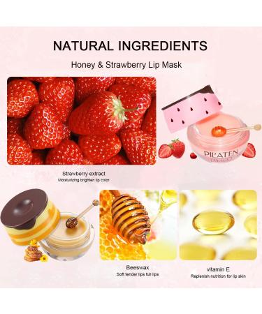Bee Balm Lip Balm Honey & Strawberry Duo | Moisturizing & Exfoliating Lip Treatment | Hydrating Lip Mask Stick | Prevents Dryness & Cracked Lips | Reduces Lip Lines | Yellow + Pink - Buy Online on GoSupps.com