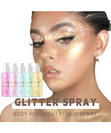 Light Pink Body Glitter Spray | Moisturizing Shimmer Highlighter for Face Hair & Body - Quick-Drying Non-Sticky 60ML - Buy Online on GoSupps.com