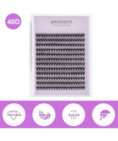 240pcs 40D 0.07 D Curl Cluster Eyelash Extensions 11mm - Soft Individual Lashes for DIY Eyelash Extension at Home - Buy Online on GoSupps.com