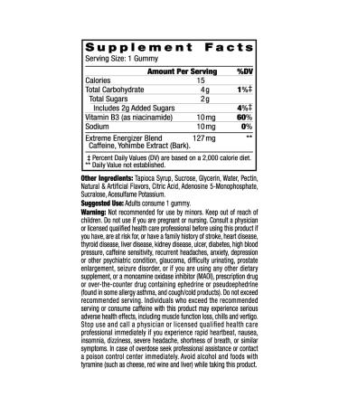 Stacker2 Chew: Extreme Energy Gummies - 40 Count | Boost Your Energy & Focus - International Shipping Available - Buy Online on GoSupps.com