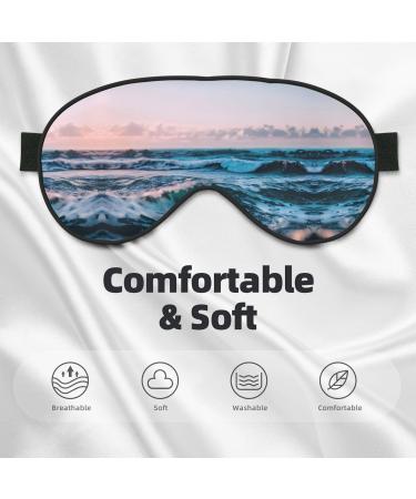 Ocean Waves Print Double-Sided Eye Mask | Soft Light Blocking for Better Sleep Quality - International Shipping - Buy Online on GoSupps.com