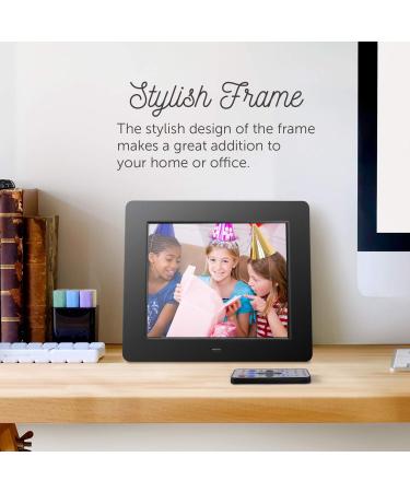 Aluratek 8 LCD Digital Picture Frame with 4GB Memory - USB/SD/SDHC Supported - Modern Black Frame with Clock & Calendar - Buy Online on GoSupps.com