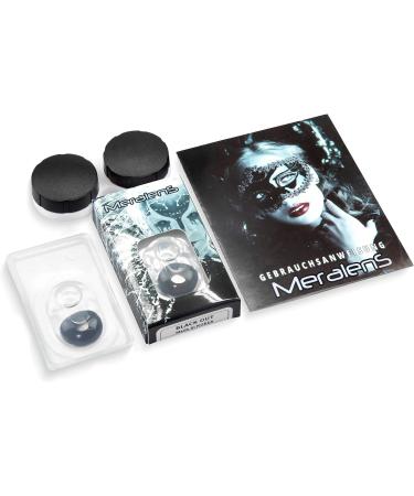 Funnylens Black Out Crazy Fun Contact Lenses -1 Pair with Container -4.00 Strength | Perfect for Halloween & Carnival - Buy Online on GoSupps.com