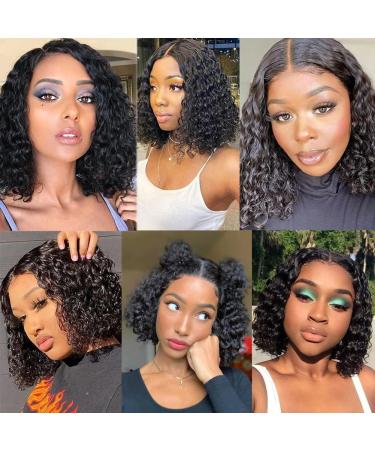Durreley Bob Wig Human Hair 13x4 Water Wave Lace Front Short Bob Wigs for Black Women - 14 - 180% Density - Glueless Wet and Wavy HD Lace Front Wig Pre Plucked with Baby Hair - Buy Online on GoSupps.com