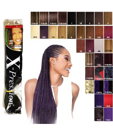 X-pression Ultra Braid Synthetic Hair Extensions - Color #1B Black - 210 cm (Pack of 6) - International Shipping Available - Buy Online on GoSupps.com