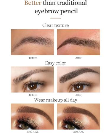 Eyebrow Pencil 4-Point Fork Tip Waterproof Eyebrow Pencil Smudgeproof Eyebrow Pencil Long Lasting Natural (3) - Buy Online on GoSupps.com