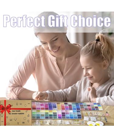 54000pcs Glass Seed Beads Jewelry Making Kit - 120 Colors, 2mm Small Beads with Evil Eye Beads, Charms, Pendants - DIY Bracelets Art & Craft - Buy Online on GoSupps.com