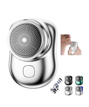Mini-Shave Portable Electric Shaver 2023 New Upgrade Mini Electric Razor Shavers for Men Rechargeable Shaver Easy One-Button Use Suitable for Home Car Travel Christmas Gifts Mini Shaver Portable Electric Shaver Silver