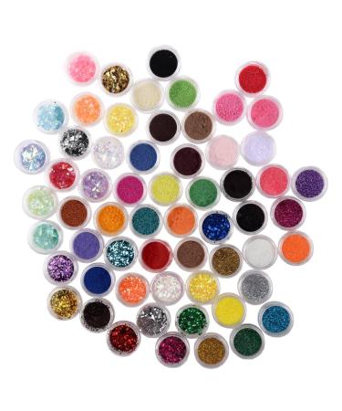 Louttary New 60 Box Color 5 Style Crushed Shell Acrylic Nail Powder Tip Decoration
