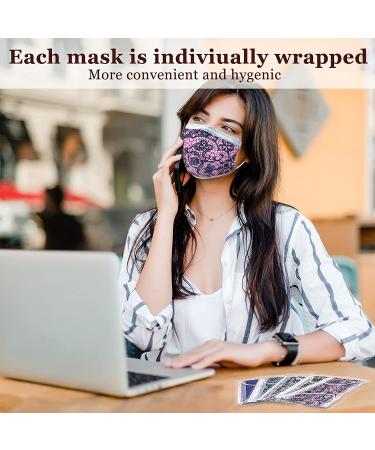 Individually Wrapped Cute Printed Disposable Face Masks for Adults - 50Pcs L-multicolor - Buy Online on GoSupps.com