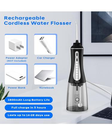 Skeufy Cordless Dental Water Flosser - 6 Jet Tips, 5 Modes, Rechargeable, IPX7 Waterproof - Portable and Powerful Oral Irrigator for Travel and Home Use - Buy Online on GoSupps.com