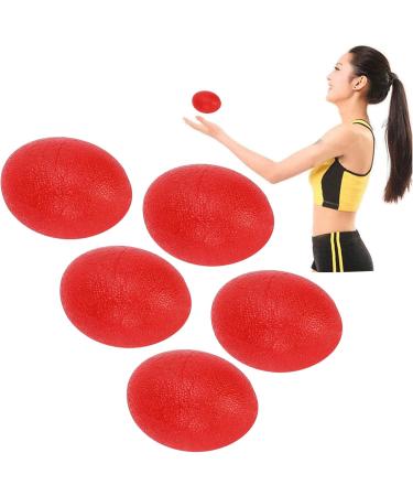 Verdant Touch Hand Massage Ball Set - 5 Silicone Handleballs for Wrist Exercise & Strength Training - Red Egg Shape - Buy Online on GoSupps.com