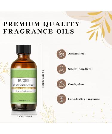 Cucumber Melon Fragrance Oil 60ml - Premium Grade Aromatherapy Essential Oil for Diffusers & Candle Making - EUQEE - Pack of 1 - Buy Online on GoSupps.com
