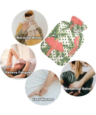 Naanle 2L Hot Water Bottle with Cover - Palm Leaf Parrots - Pain Relief & Heat Therapy for Menstrual Cramps - Transparent Large Hot Water Bottle - International Shipping - Buy Online on GoSupps.com