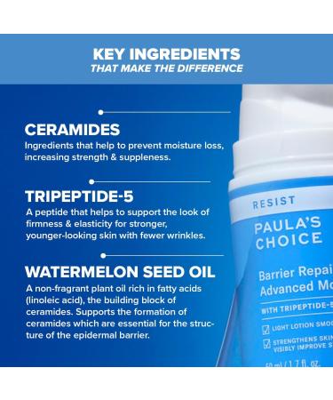 Paula's Choice RESIST Barrier Repair Advanced Moisturiser - Anti-Ageing Night Cream Hydrates & Soothes - for Firmer-Looking Skin - with Ceramides - All Skin Types - 50 ml - Buy Online on GoSupps.com