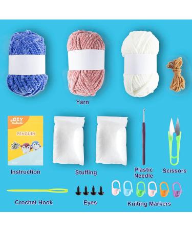 Kennifer Crochet Kit for Beginners - Penguin Design | Step by Step Tutorials for Kids & Adults | Yarn, Hook, Needles, Scissors Included - Buy Online on GoSupps.com