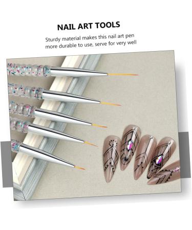 Mikinona 2sets Nail Art Drawing Pen Manicure Tools Professional Nail Art Supply Eyeliner Pens Nails Kit Wire Pulling Tools Nails Gel Transparent Handle Brush Sequins - Buy Online on GoSupps.com