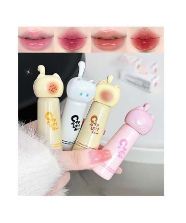 4 Couleurs Gloss L vres Hydratant Gloss L vres Brillant Mignon Chat Gel e Liquide Rouges L vres Hydratant Brillant Verre Finition Lipgloss